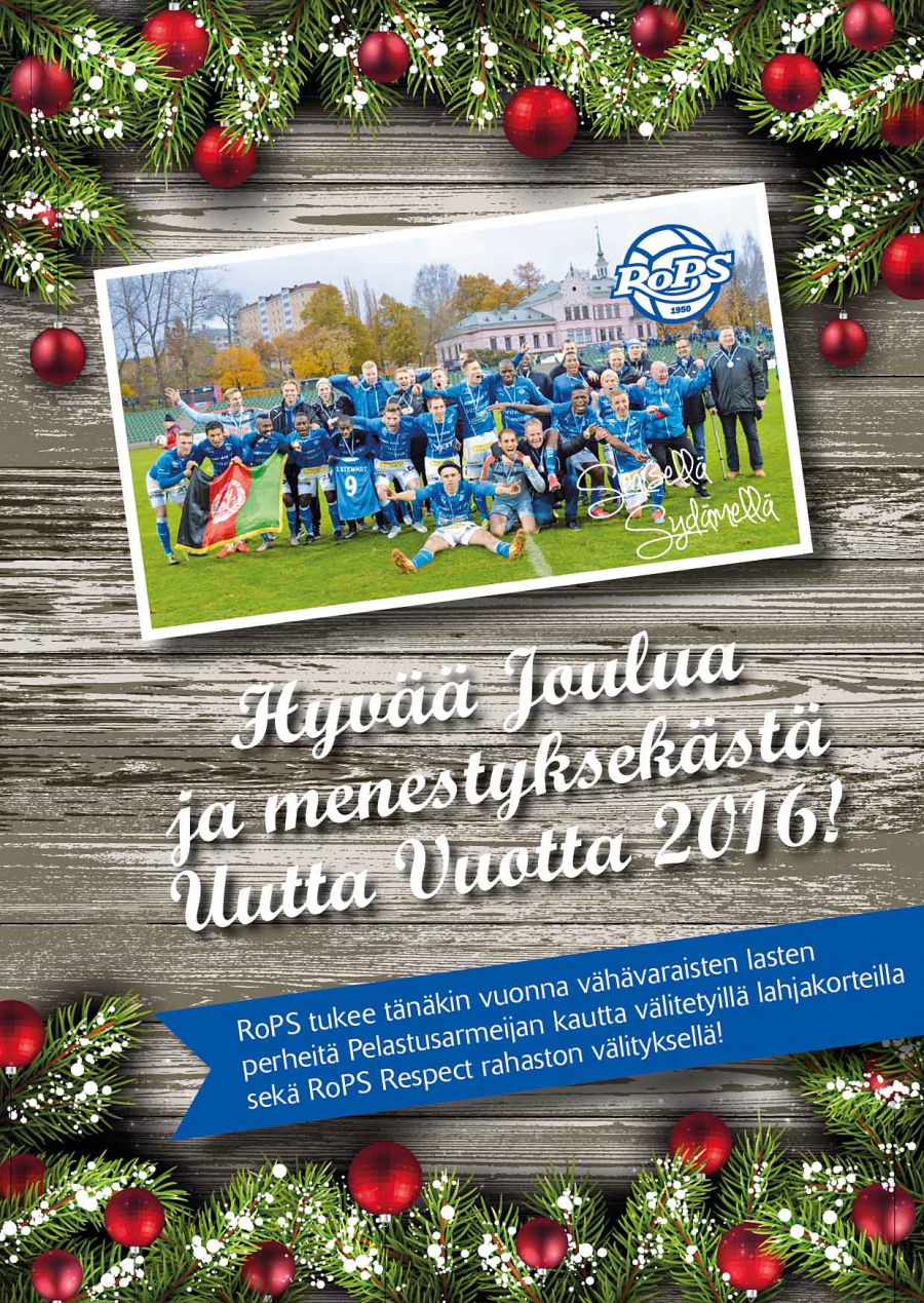 Hyvää Joulua ja menestyksekästä Uutta Vuotta 2016